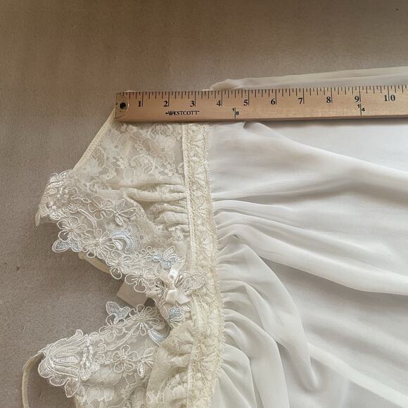 Vintage Y2K In Bloom Nightgown Women Small Beige Lace Bust Slip Dress Balletcore - Picture 8 of 9